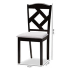 Baxton Studio Ruth Modern and Contemporary Grey Fabric Upholstered and Espresso Brown Finished Dining Chair Set of 2