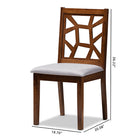 Baxton Studio Abilene Mid-Century Grey Fabric Upholstered and Walnut Brown Finished Dining Chair Set of 2