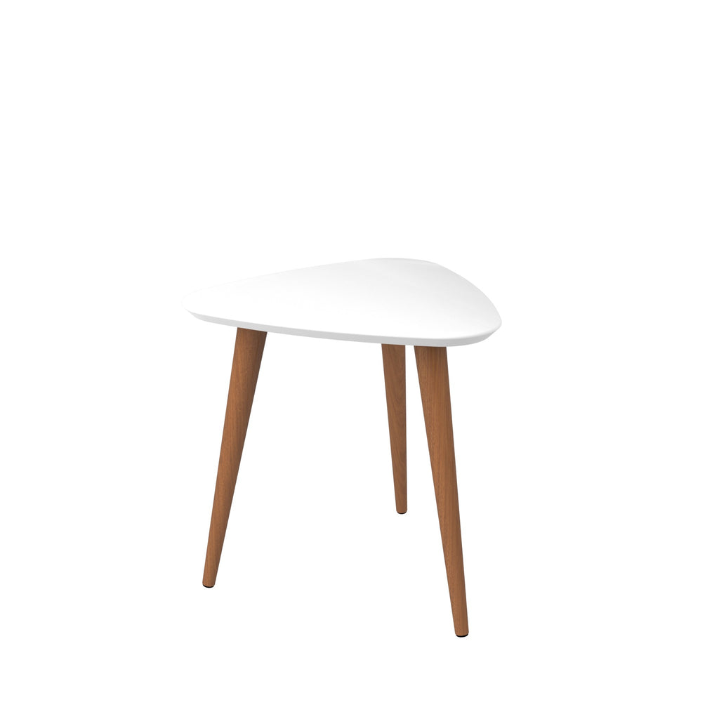 Manhattan Comfort Utopia Contemporary Modern 20" Triangle End Table in White