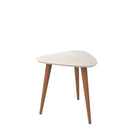 Manhattan Comfort Utopia Contemporary Modern 20" Triangle End Table in Off White