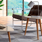Manhattan Comfort Utopia Contemporary Modern 20" Triangle End Table in Off White