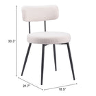Zuo Blanca Dining Chair (Set of 2) Ivory