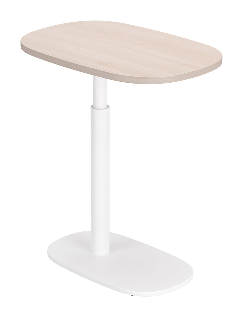 Zuo Buddy Adjustable Rotating Side Table Natural & White