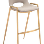 Zuo Desi Barstool (Set of 2) Beige & Gold