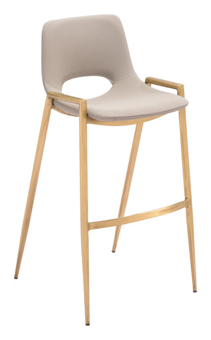 Zuo Desi Barstool (Set of 2) Beige & Gold
