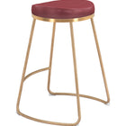 Zuo Bree Counter Stool (Set of 2) Burgundy & Gold