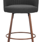 Zuo Kono Swivel Counter Stool (Set of 2) Black & Walnut