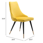 Zuo Piccolo Dining Chair (Set of 2) Yellow