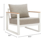 Zuo Welt Armchair Taupe & White
