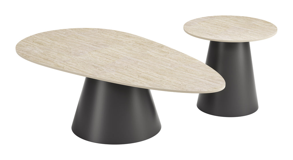 Zuo Reyes Coffee Table Set (2-Piece) Natural & Black
