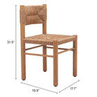 Zuo Iska Dining Chair (Set of 2) Natural