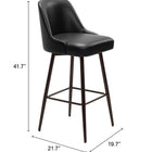 Zuo Keppel Swivel Barstool Black & Bronze