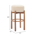 Zuo Nade Barstool (Set of 2) Beige & Walnut