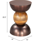 Zuo Tripoli Side Table Bronze
