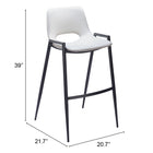 Zuo Desi Barstool (Set of 2) White
