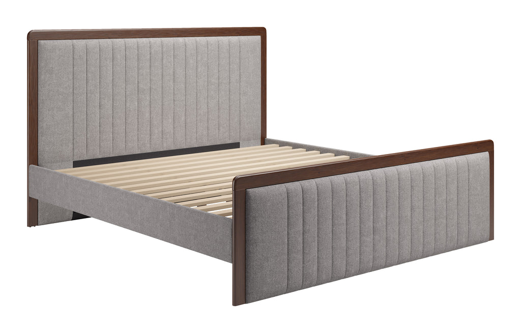 Zuo Somune King Bed Gray & Walnut