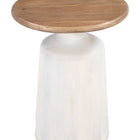 Zuo Goblet Side Table Brown & White