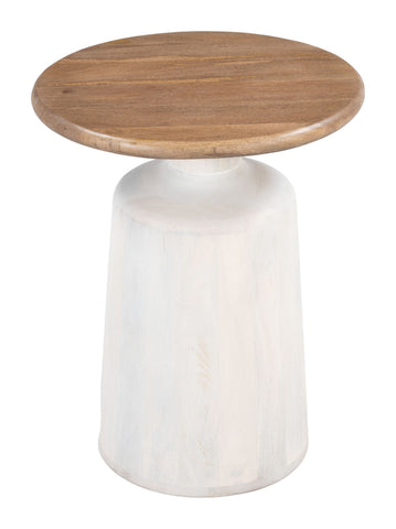 Zuo Goblet Side Table Brown & White