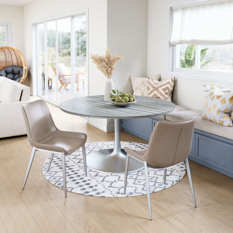Zuo Star City Dining Table (60") Gray & Silver
