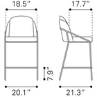 Zuo Jambi Counter Stool (Set of 2) Black & White