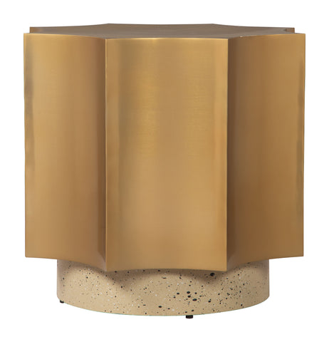 Zuo Osam Side Table Gold & Beige