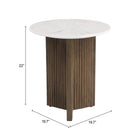 Zuo Tailo Side Table White & Brass