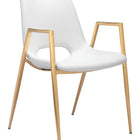 Zuo Desi Dining Chair (Set of 2) White & Gold