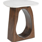 Zuo Vara Side Table White & Walnut