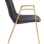 Zuo Desi Dining Chair (Set of 2) Black & Gold