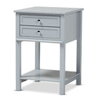 Baxton Studio Willow Modern Transitional Light Grey Finished 2-Drawer Wood End Table