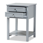 Baxton Studio Willow Modern Transitional Light Grey Finished 2-Drawer Wood End Table