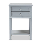 Baxton Studio Willow Modern Transitional Light Grey Finished 2-Drawer Wood End Table