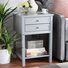 Baxton Studio Willow Modern Transitional Light Grey Finished 2-Drawer Wood End Table