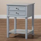 Baxton Studio Willow Modern Transitional Light Grey Finished 2-Drawer Wood End Table