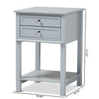 Baxton Studio Willow Modern Transitional Light Grey Finished 2-Drawer Wood End Table