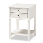 Baxton Studio Willow Modern Transitional White Finished 2-Drawer Wood End Table