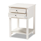 Baxton Studio Willow Modern Transitional White Finished 2-Drawer Wood End Table