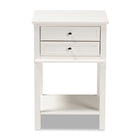 Baxton Studio Willow Modern Transitional White Finished 2-Drawer Wood End Table
