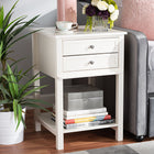 Baxton Studio Willow Modern Transitional White Finished 2-Drawer Wood End Table