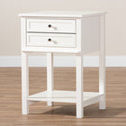 Baxton Studio Willow Modern Transitional White Finished 2-Drawer Wood End Table