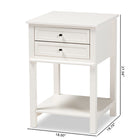 Baxton Studio Willow Modern Transitional White Finished 2-Drawer Wood End Table
