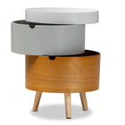 Baxton Studio Elison Mid-Century Modern Multi Color 3-Tier Wood End Table