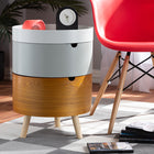 Baxton Studio Elison Mid-Century Modern Multi Color 3-Tier Wood End Table