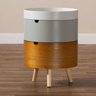 Baxton Studio Elison Mid-Century Modern Multi Color 3-Tier Wood End Table