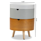 Baxton Studio Elison Mid-Century Modern Multi Color 3-Tier Wood End Table