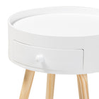 Baxton Studio Jessen Mid-Century Modern White 1-Drawer Wood End Table