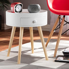 Baxton Studio Jessen Mid-Century Modern White 1-Drawer Wood End Table