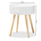 Baxton Studio Jessen Mid-Century Modern White 1-Drawer Wood End Table