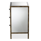 Baxton Studio Nouria Modern and Contemporary Hollywood Regency Glamour Style Mirrored 3-Drawer End Table