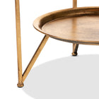 Baxton Studio Tamsin Modern and Contemporary Antique Gold Finished Metal and Mirrored Glass Accent Table with Tray Shelf
